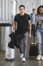 JASMINE TOOKES in Double Denim at LAX Airport in Los Angeles 09/24/2018