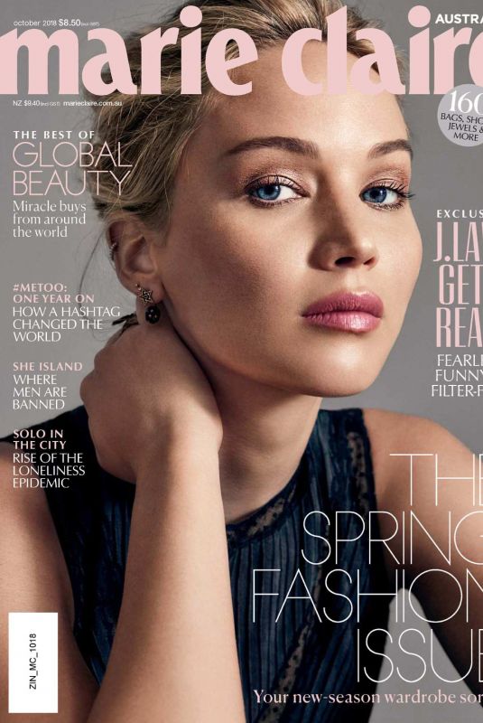 JENNIFER LAWRENCE in Marie Claire, Australia October 2018