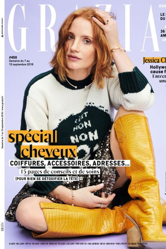 JESSICA CHASTAIN in Grazia Magazine, France Seotember 2018