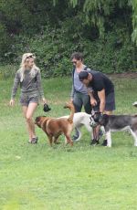 JULIANNE HOUGH Out with Her Dog at a Park in Los Angeles 09/02/2018