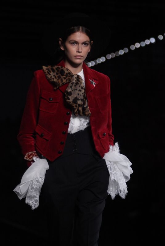 KAIA GERBER at Saint Laurent Runway Show at Paris Fashion Week 09/25/2018