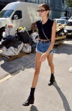 KAIA GERBER in Denim Shorts Out in New York 09/04/2018