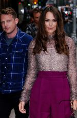 KEIRA KNIGHTLEY Arrives at Stephen Colbert Show in New York 09/12/2018