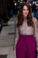 KEIRA KNIGHTLEY Arrives at Stephen Colbert Show in New York 09/12/2018