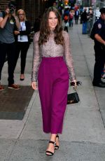 KEIRA KNIGHTLEY Arrives at Stephen Colbert Show in New York 09/12/2018