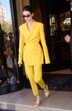 KENDALL JENNER Leaves Her Hotel in Paris 09/26/2018