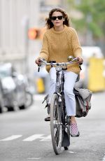 KERI RUSSELL Riding a Bike Out in New York 09/24/2018
