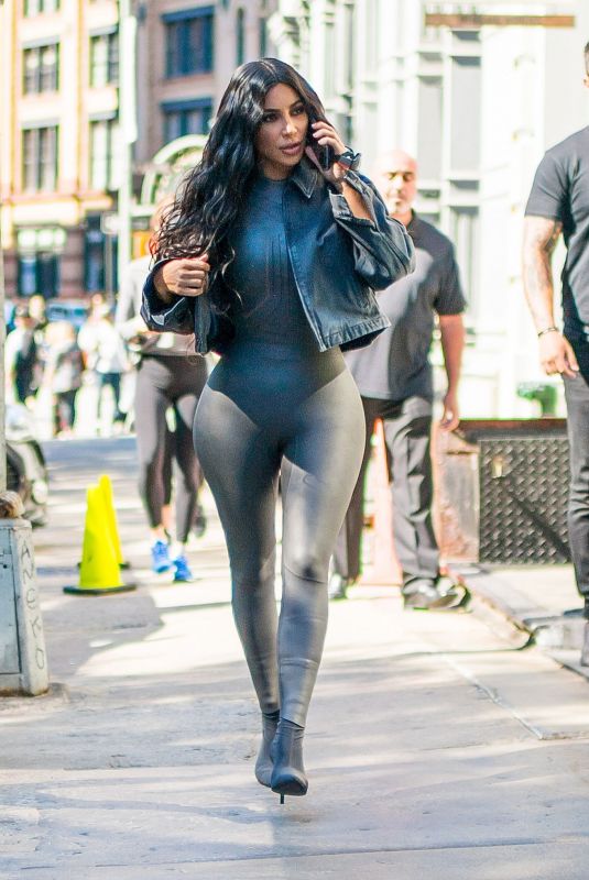 KIM KARDASHIAN in Tights Out in New York 09/30/2018