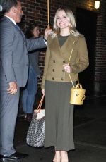 KRISTEN BELL Arrives at Late Show with Stephen Colbert in New York 09/25/2018
