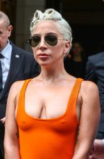 LADY GAGA Leaves Her Hotel in Paris 08/30/2018