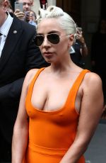 LADY GAGA Leaves Her Hotel in Paris 08/30/2018
