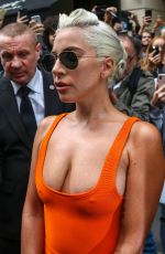 LADY GAGA Leaves Her Hotel in Paris 08/30/2018