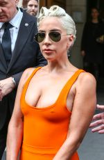 LADY GAGA Leaves Her Hotel in Paris 08/30/2018