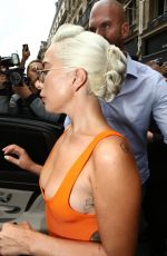LADY GAGA Leaves Her Hotel in Paris 08/30/2018