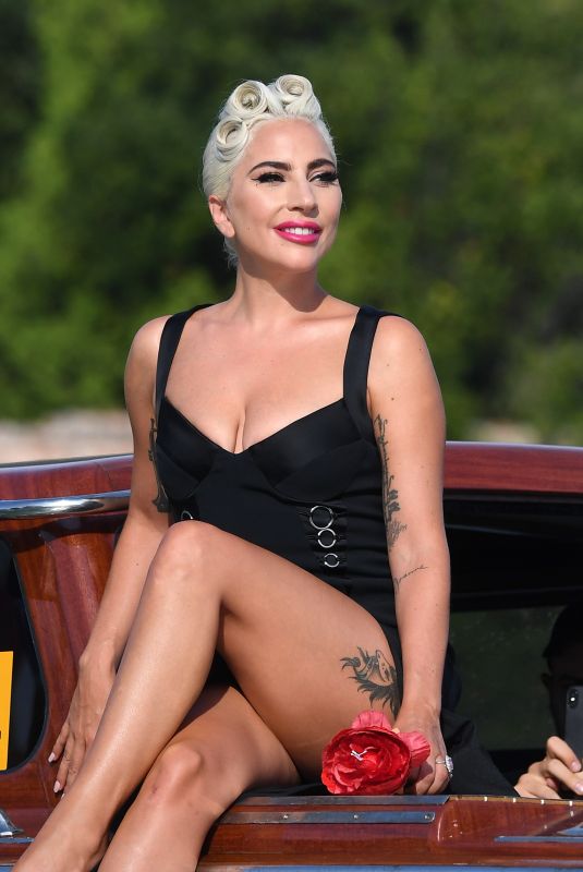 LADY GAGA on a Water Taxi at Venice Film Festival 08/30/2018