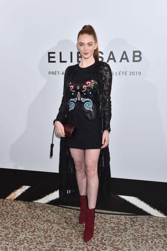 LARSEN THOMPSON at Elie Saab Show at Paris Fashion Week 09/29/2018