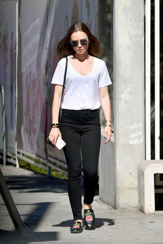 LILY COLLINS Out for Lunch in West Hollywood 09/16/2018