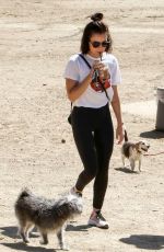 LUCY HALE at a Dog Park in Los Angeles 09/19/2018