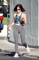 LUCY HALE in Tights Out in Los Angeles 09/15/2018