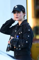 LUCY HALE Out in a Denim Jacket in Los Angeles 09/15/2018