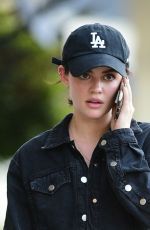 LUCY HALE Out in a Denim Jacket in Los Angeles 09/15/2018