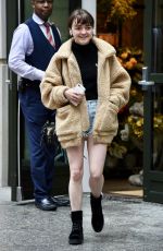 MAISIE WILLIAMS in Denim Shorts Oout in New York 09/10/2018