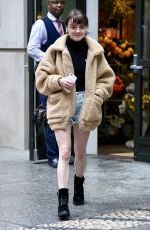 MAISIE WILLIAMS in Denim Shorts Oout in New York 09/10/2018