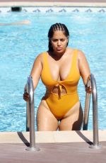 MALIN ANDERSSON in Swimsuit at a Pool in Majorca 09/03/2018