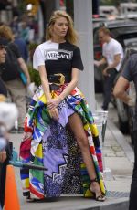 MARTHA HUNT for Versace on Madison Avenue in New York 09/08/2018