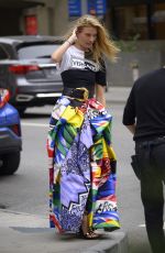 MARTHA HUNT for Versace on Madison Avenue in New York 09/08/2018