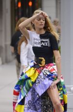 MARTHA HUNT for Versace on Madison Avenue in New York 09/08/2018