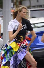 MARTHA HUNT for Versace on Madison Avenue in New York 09/08/2018