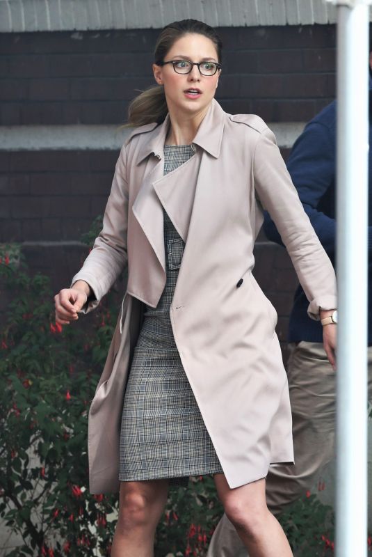 MELISSA BENOIST on the Set of Supergirl in Vancouver 08/30/2018