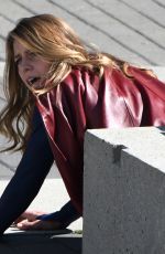 MELISSA BENOIST on the Set of Supergirl in Vancouver 09/05/2018