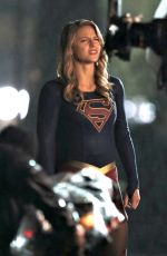 MELISSA BENOIST on the Set of Supergirl in Vancouver 09/21/2018