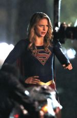 MELISSA BENOIST on the Set of Supergirl in Vancouver 09/23/2018