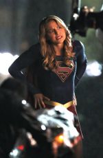 MELISSA BENOIST on the Set of Supergirl in Vancouver 09/23/2018