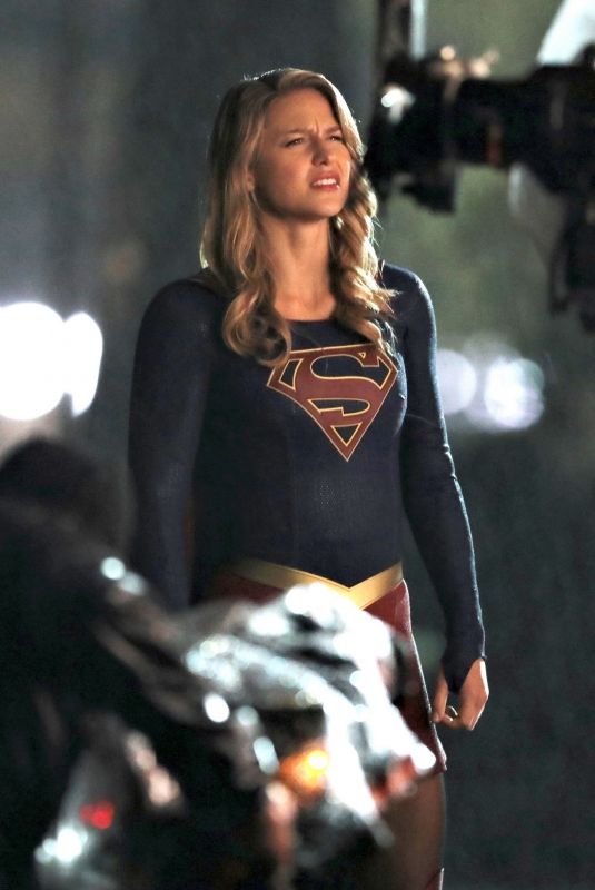 MELISSA BENOIST on the Set of Supergirl in Vancouver 09/23/2018