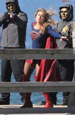 MELISSA BENOIST on the Set of Supergirl in Vancouver 09/28/2018