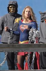 MELISSA BENOIST on the Set of Supergirl in Vancouver 09/28/2018
