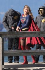 MELISSA BENOIST on the Set of Supergirl in Vancouver 09/28/2018