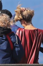 MELISSA BENOIST on the Set of Supergirl in Vancouver 09/28/2018