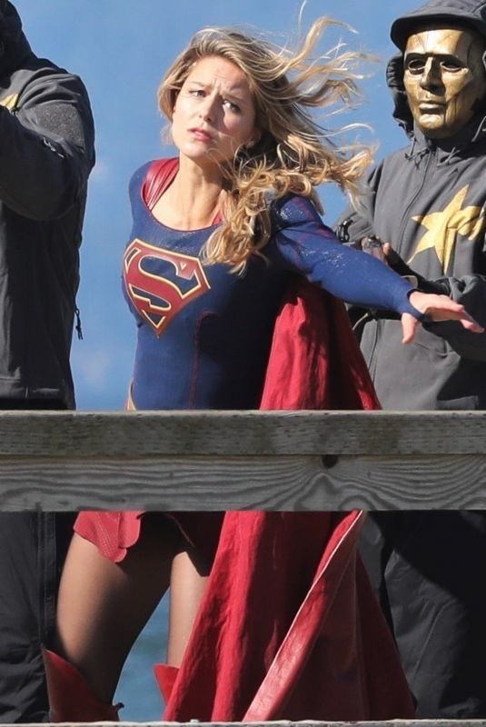 MELISSA BENOIST on the Set of Supergirl in Vancouver 09/28/2018