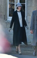 MICHELLE DOCKERY on the Set of Downton Abbey in Lacock 09/26/2018
