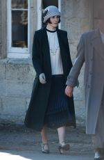 MICHELLE DOCKERY on the Set of Downton Abbey in Lacock 09/26/2018