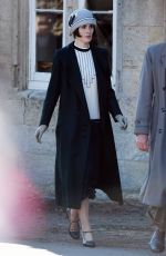 MICHELLE DOCKERY on the Set of Downton Abbey in Lacock 09/26/2018
