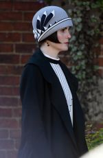 MICHELLE DOCKERY on the Set of Downton Abbey in Lacock 09/26/2018