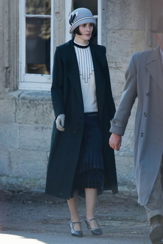 MICHELLE DOCKERY on the Set of Downton Abbey in Lacock 09/26/2018