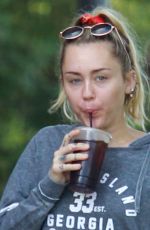 MILEY CYRUS Out for Iced Coffee in Nashville 08/31/2018