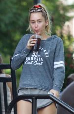 MILEY CYRUS Out for Iced Coffee in Nashville 08/31/2018